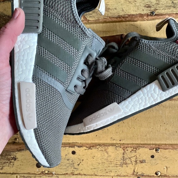 ADIDAS NMD R1 OLIVE GREEN GRAY WORKOUT SNEAKERS NWOB - Picture 11 of 15